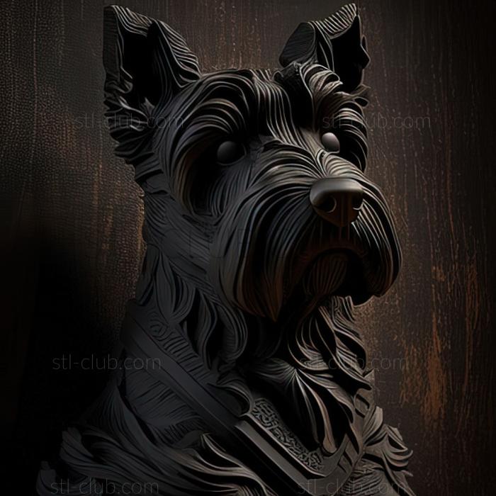 3D model st Black Terrier dog (STL)